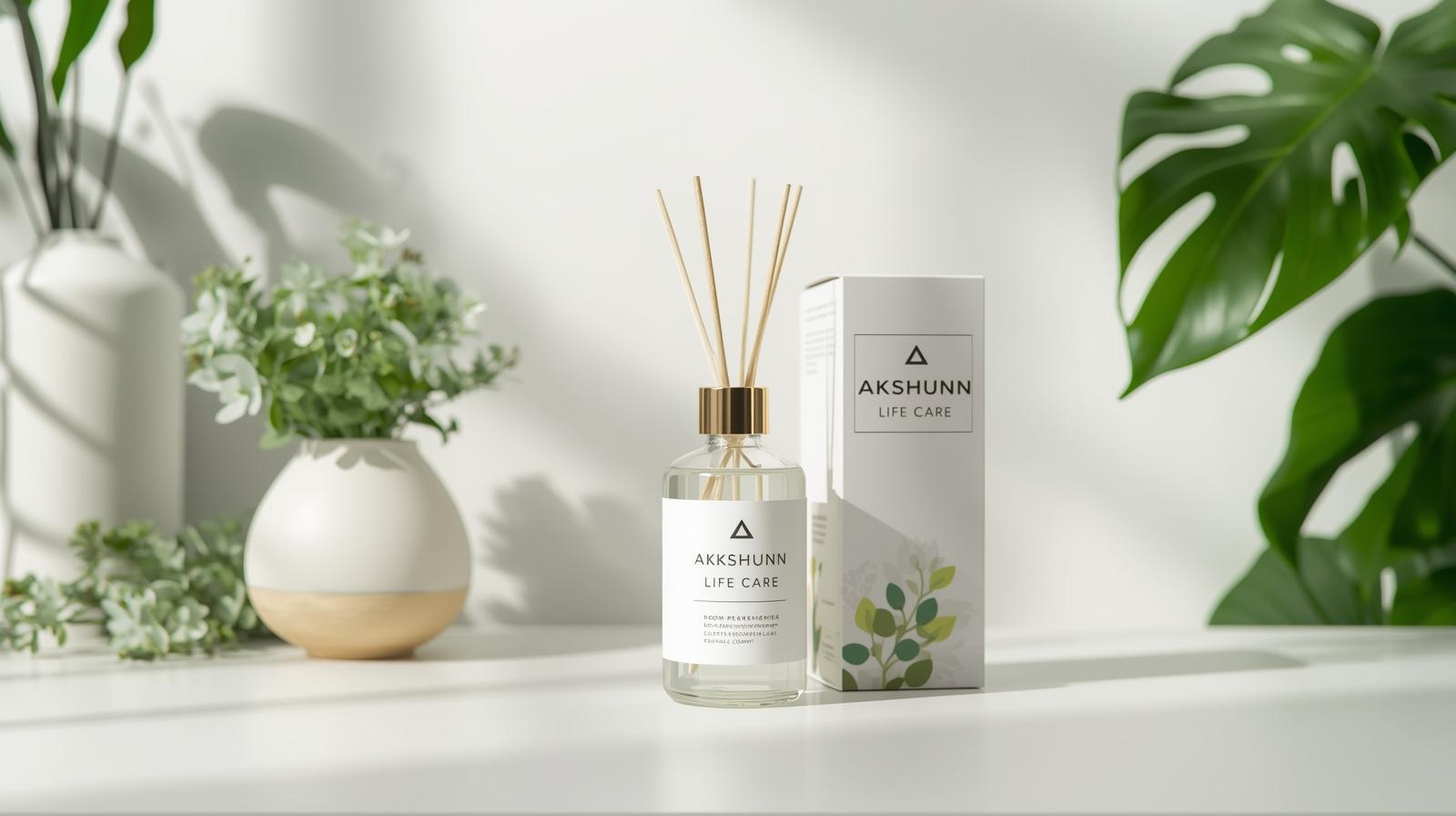 make a unique image for room freshner with packing for akshunn life care (3)