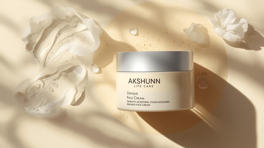 make a unique face cream image with their unique packing for akshunn life care insize 400x400 pixel (2)