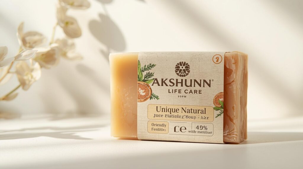 make a unique natural soap image with their unique packing for akshunn life care insize 400x400 pixel (2)