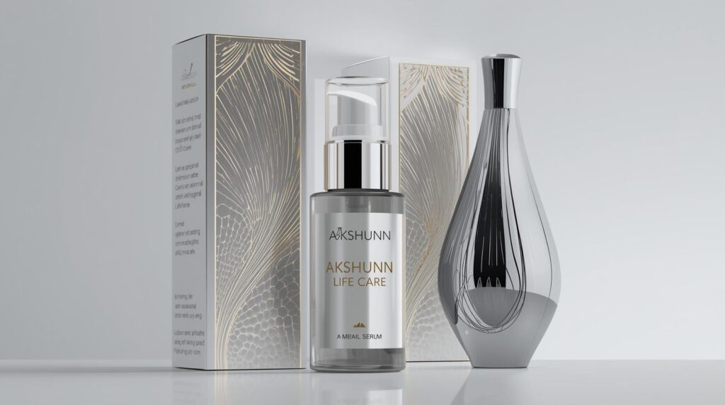 make a unique serum image with their unique packing for akshunn life care insize 400x400 pixel